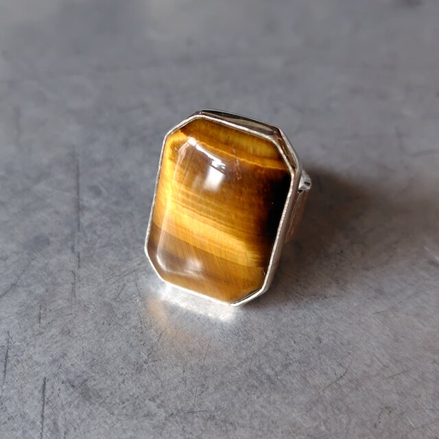タイガーアイシルバーリング#12.5