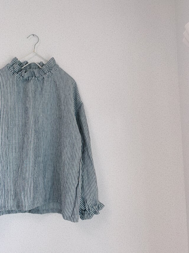 リネンスタンドフリルプルオーバー