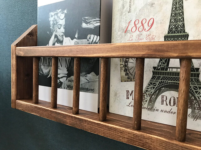 送料無料】 ウォールシェルフ マガジンラック 縦格子 60cm