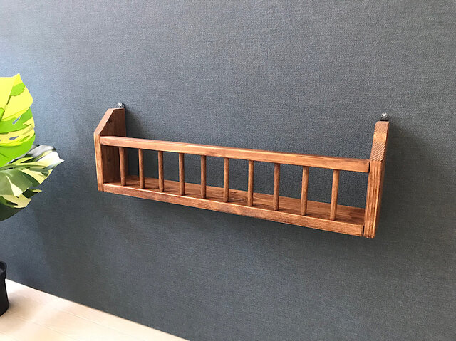 フランス　アル・デコ木製マガジンラック ブラウン スピンドルデザイン フランス アル・デコ木製マガジンラック ブラウン スピンドルデザイン