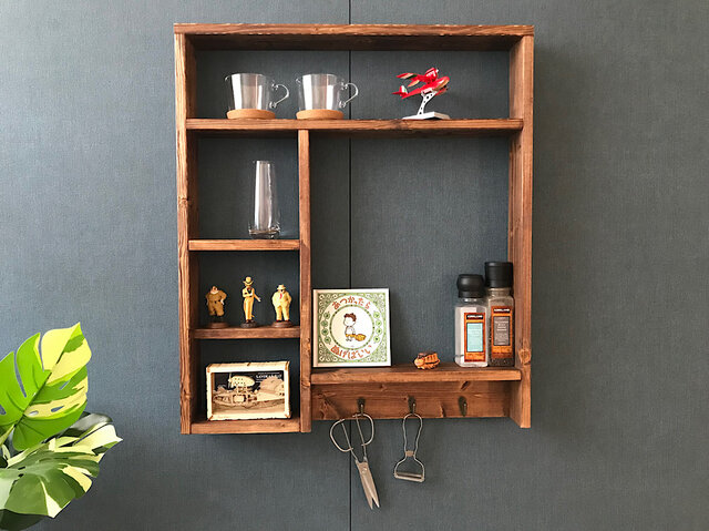 【送料無料】 ウォールシェルフ オーガナイザー 65cm 75cm ブラウン 送料無料】 ウォールシェルフ キッチンオーガナイザー 65cm 75cm