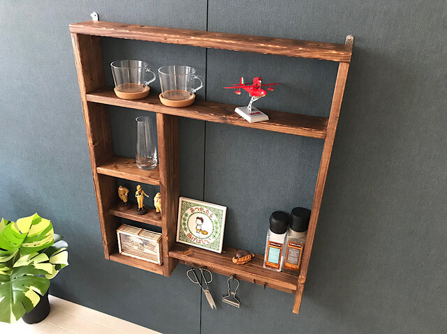 【送料無料】 ウォールシェルフ オーガナイザー 65cm 75cm ブラウン 送料無料】 ウォールシェルフ キッチンオーガナイザー 65cm 75cm