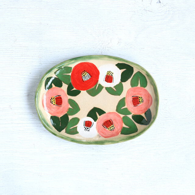 椿のオーバルプレートⅢ