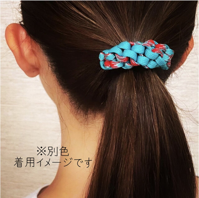 パラコード 3way 美容師と作ったヘアゴム レッド／トリコロール