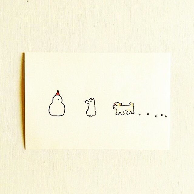 ポストカード「㉕雪だるま」3枚～　絵葉書｜紙雑貨｜イラスト｜クリスマス