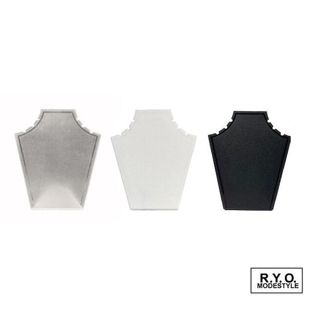 プラスチックネックレススタンド　3本掛け角型　クリア