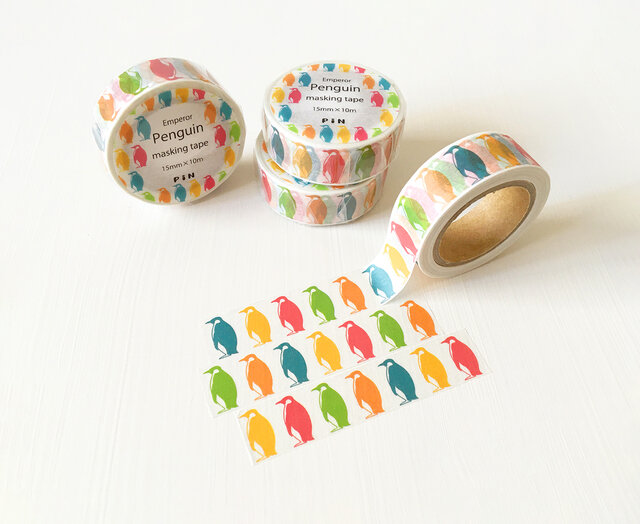 コウテイペンギンのマスキングテープ〈1個〉15mm×10m 手帳デコ