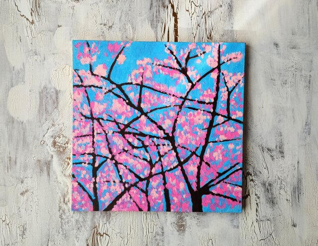 絵画「桜」S8・油彩・原画・裏紐付き | iichi 日々の暮らしを心地よく