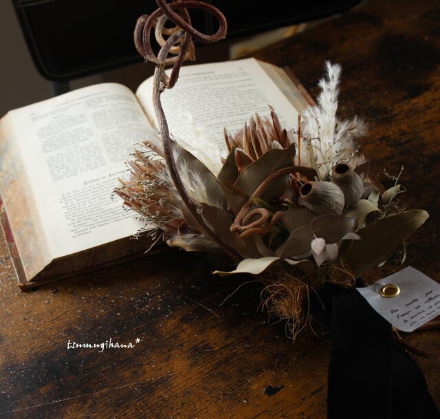 創作スワッグ プロテア＆キュウイツル peindre] swag プロテアと