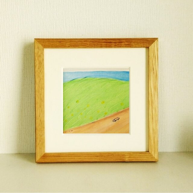 爽やかな気持ちになる絵｜原画「海風」水彩イラスト　※木製額縁入り