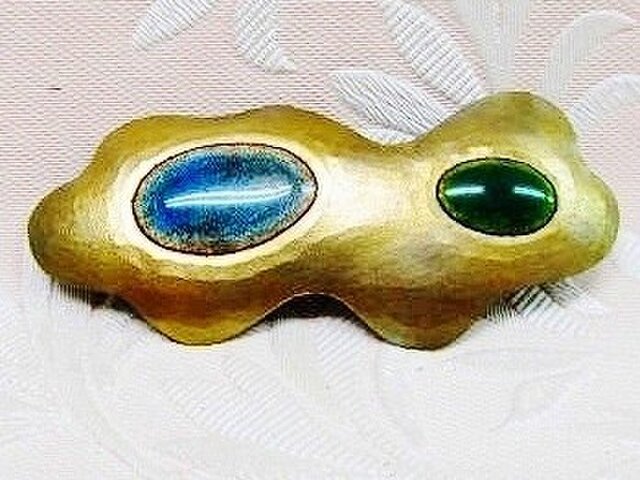 雨を含んだ金色の雲(七宝ブローチ)・IBー172の画像1枚目