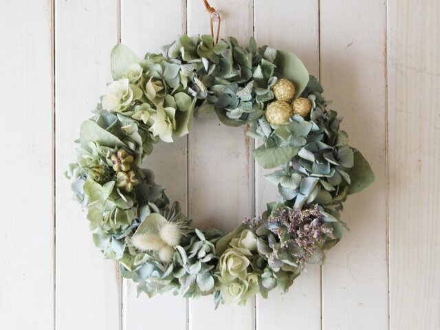 SALE】秋色紫陽花のナチュラルリース | iichi 日々の暮らしを