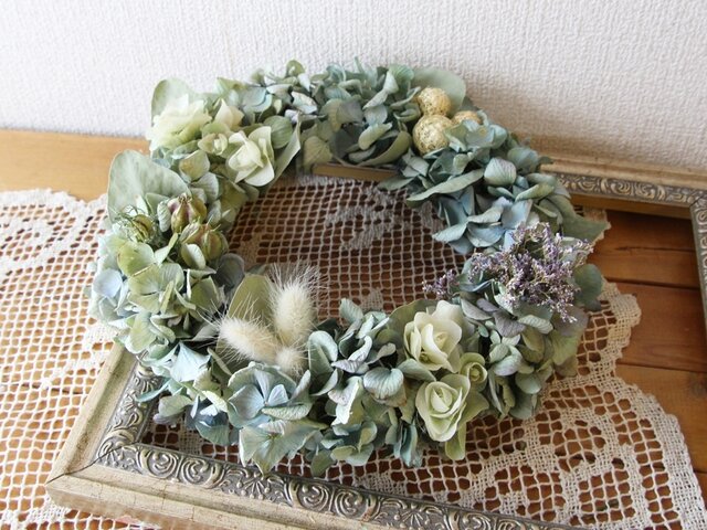 SALE】秋色紫陽花のナチュラルリース | iichi 日々の暮らしを心地よく