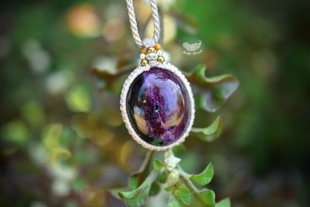 ルビー多め☆ルビーインゾイサイト マクラメペンダント133 | iichi