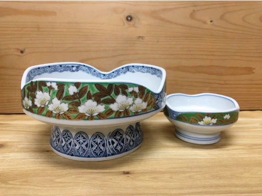 刺身　皿　緑　醤油サシ付き　20組セット 刺身 皿 緑 醤油サシ付き 20組セット