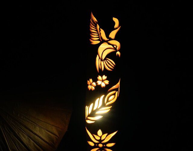 竹灯り・竹あかり・竹灯籠・竹灯篭・竹ランプ   ～～ 癒しの灯り★光鳥舞う★～～ 竹灯り・竹あかり・竹灯籠・竹灯篭・竹ランプ ～～ 癒しの灯り☆光鳥