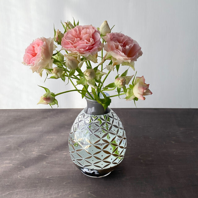 pattern vase 灰七宝-