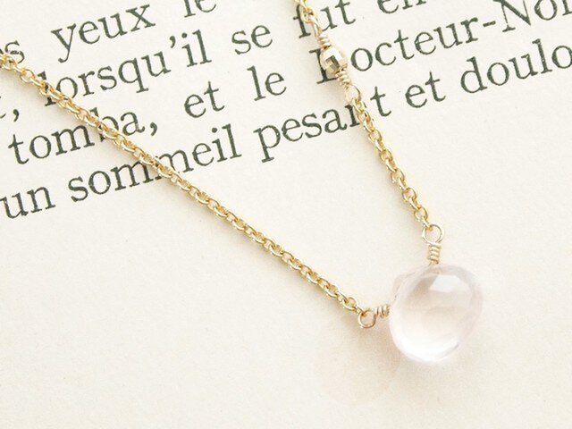 14KGF Rose Quartz Necklaceの画像1枚目