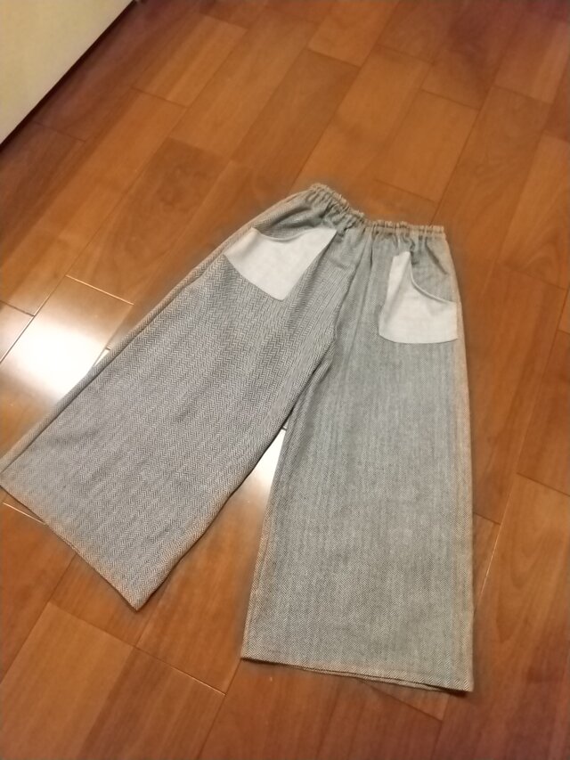 ウィンターセール！コットンツィードヘリンボーンのガウチョ