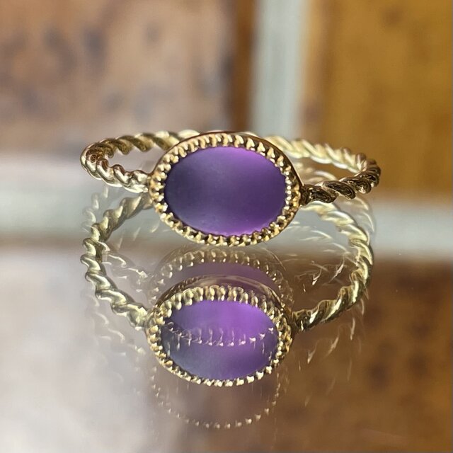 アメジスト　オーバルカボション　シルバーSV925リング