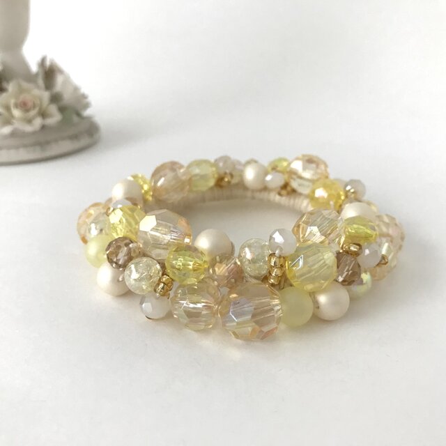 メグえもん様 化石サンゴ ハーフ シュシュ☆ビーズ ヘアゴム☆ハンドメイド メグえもん様 化石サンゴ ハーフ シュシュビーズ ヘアゴム