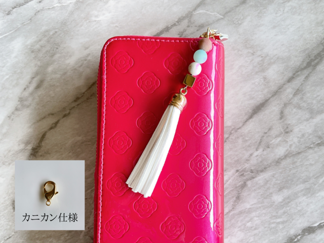 天然石とタッセルのバッグチャーム✧お財布チャーム✧スマホ