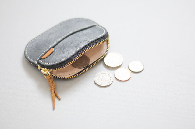 刻印無料！】ちょっと贅沢なイタリアンレザーのコインケース（グレー