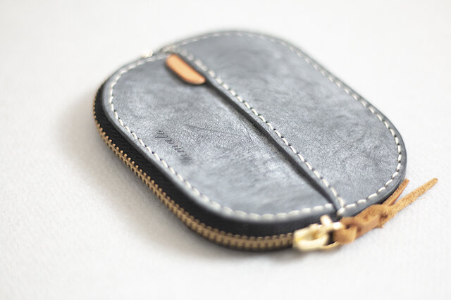刻印無料！】ちょっと贅沢なイタリアンレザーのコインケース（グレー