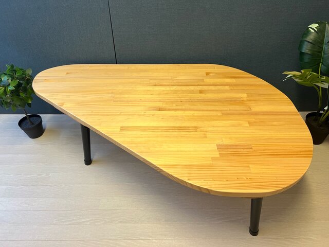 送料無料】 ローテーブル 三角形 120cm 80cm パイン ナチュラル