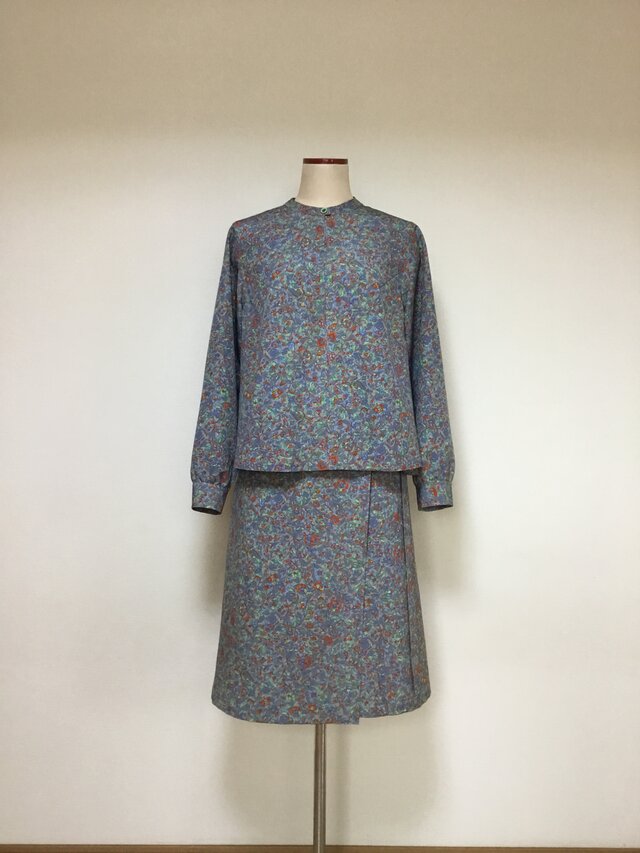 小紋のブラウス　　　　着物リメイク