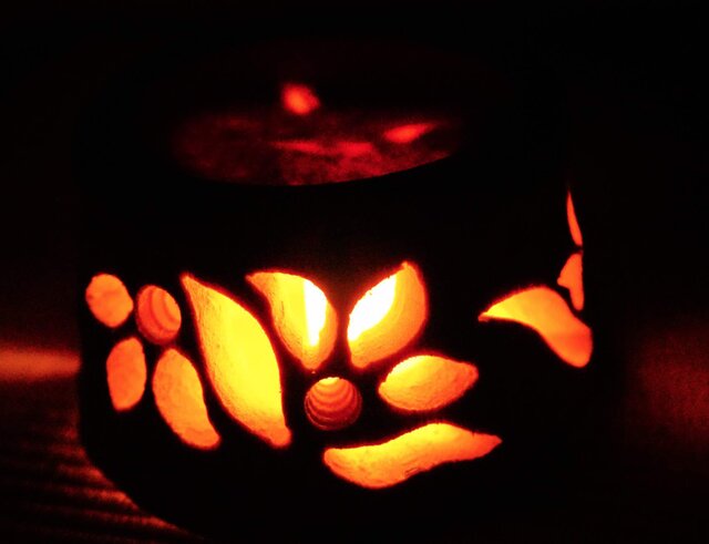 竹灯籠　竹灯り   ロウソクの揺らぎ　両面彫り 竹ランプシェイド 　〜〜和火〜〜 竹灯籠 竹灯り ロウソクの揺らぎ 両面彫り 竹ランプシェイド