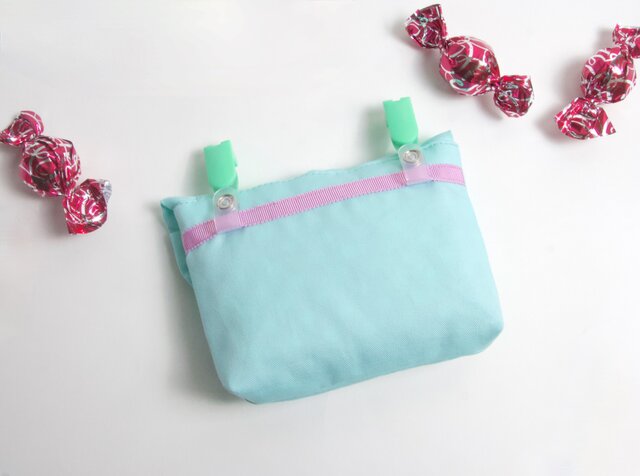 フリル　移動ポケット　ハンドメイド ミニサイズ）フリル 移動ポケット ミント Kids | iichi 日々の