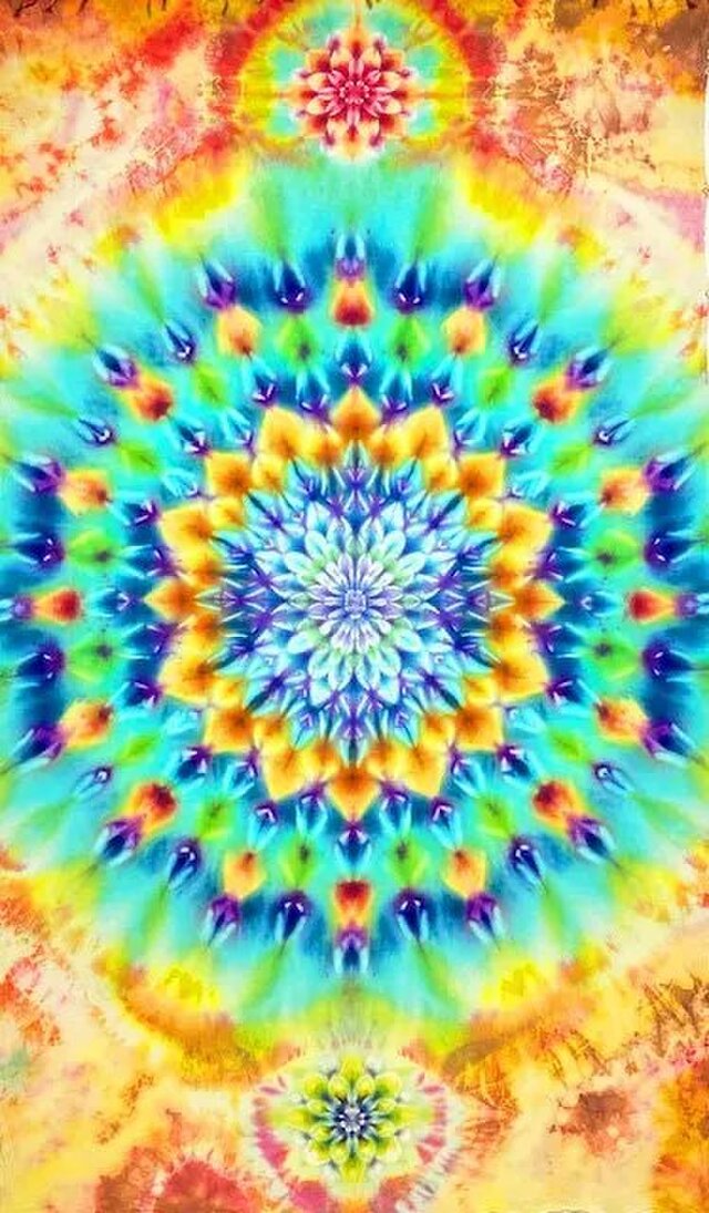 タイダイ染め　タペストリー  Hippies Dye最新作 孔雀大曼荼羅 HD15-61