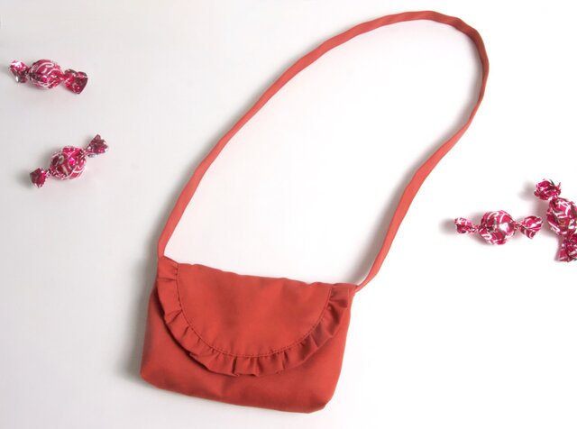 フリル ショルダー ポシェットバッグ レッド Kids | iichi 日々の
