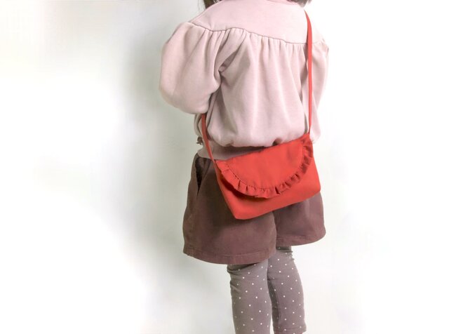 フリル ショルダー ポシェットバッグ レッド Kids | iichi 日々の