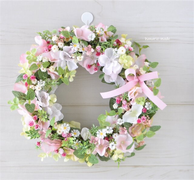 Further☆作品♡ 春待ち早春フラワーリース♡ 雛祭リース♡ひな祭り♡ Further☆作品♡ 春待ち早春フラワーリース♡ 雛祭リース