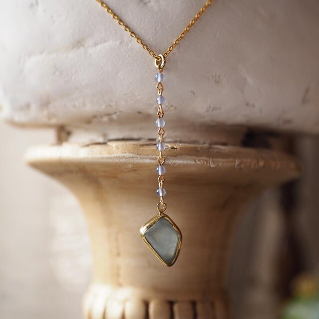 アクアマリン&ブルーメノウのネックレス