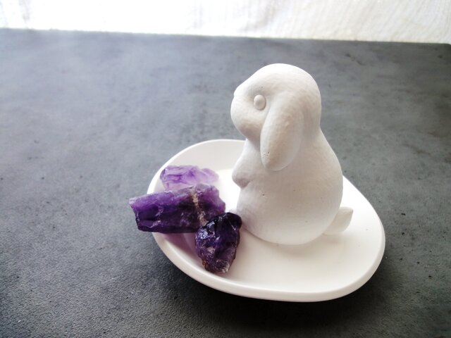 アロマストーン羽トレーホワイト 受注制作］アロマストーン 金の羽根 幸運の天使 壁飾り 天使の置き物