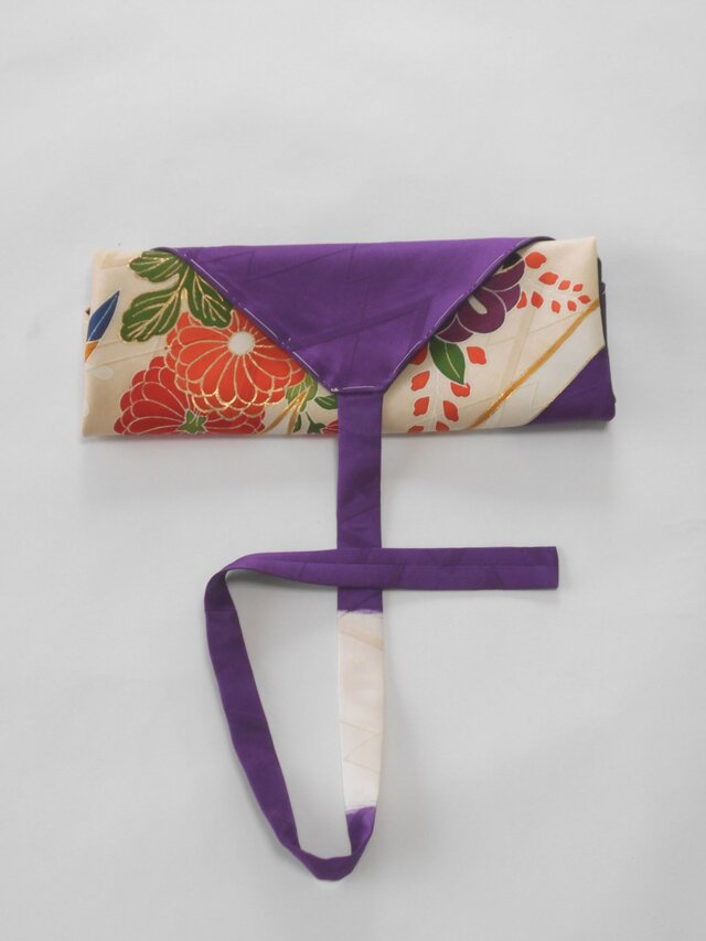 弽づつみ　紫中振袖　正絹　