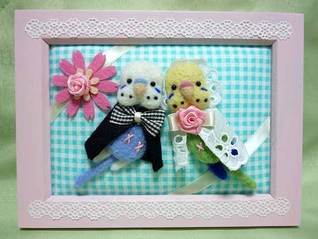 セキセイインコのウエディングフレームの画像1枚目