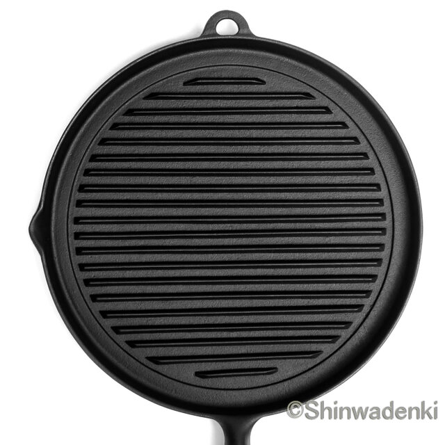 南部鉄器 グリルパン（未使用・保管品） お取り寄せ】南部鉄器 グリルパン 24.5cm 木柄付 日本製 直火・IH対応