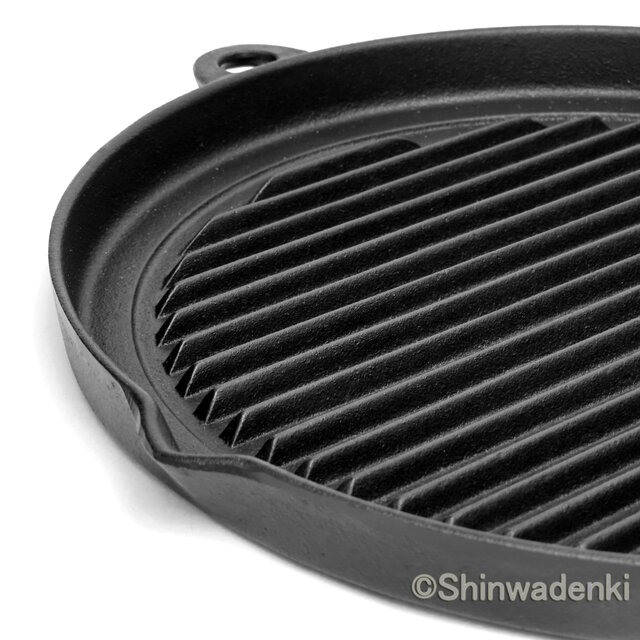 お取り寄せ】南部鉄器 グリルパン 24.5cm 木柄付 日本製 直火・IH対応