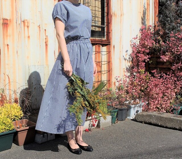 【セットアップ】I am I ブラウス & スカート レッド チェック セットアップ】I am I ブラウス & スカート レッド チェック