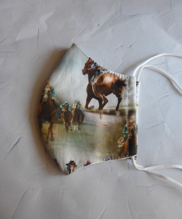 再販：競馬柄の立体マスク