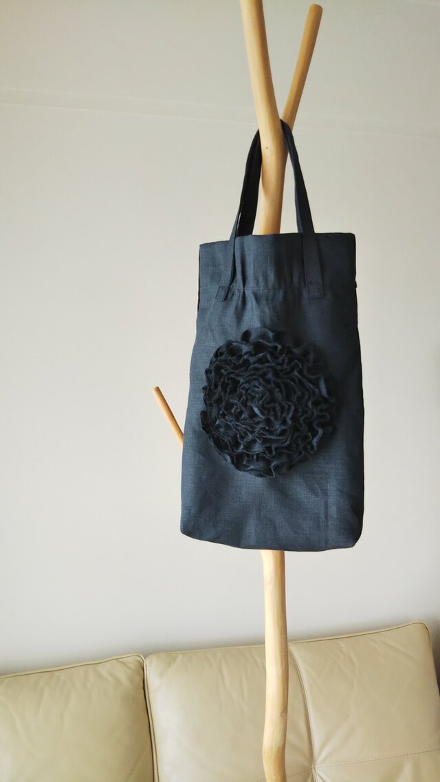 おはなの小さなバック＊リネン＊木いちご