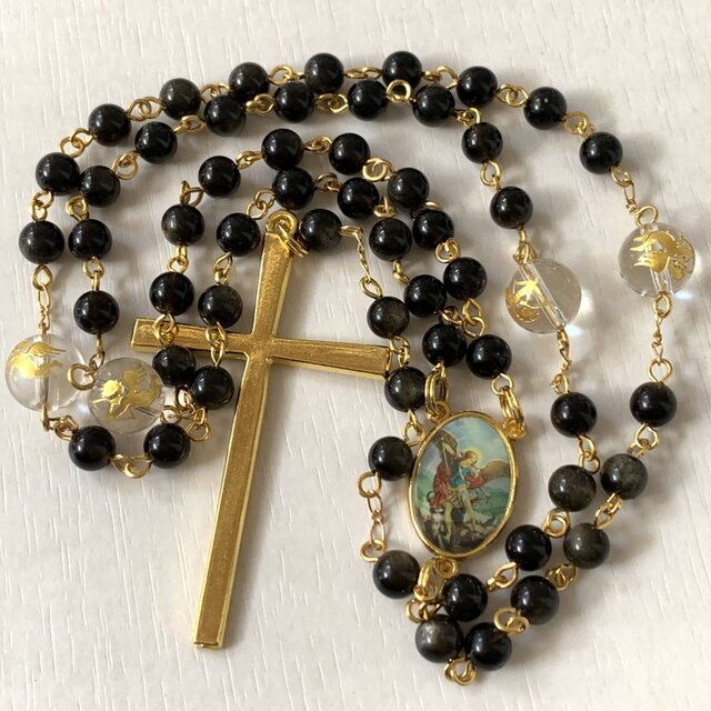 ゴールデンシャインオブシディアンのロザリオ