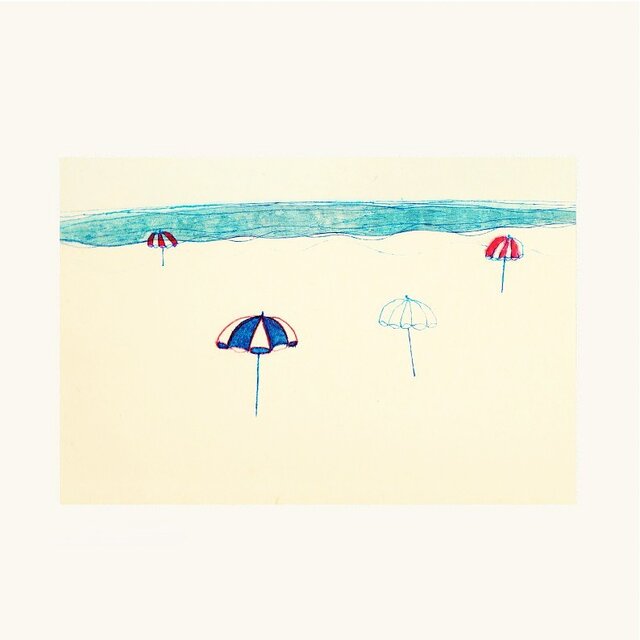 ポストカード「⑤パラソル」3枚～　絵葉書｜紙雑貨｜イラスト　特集掲載作品