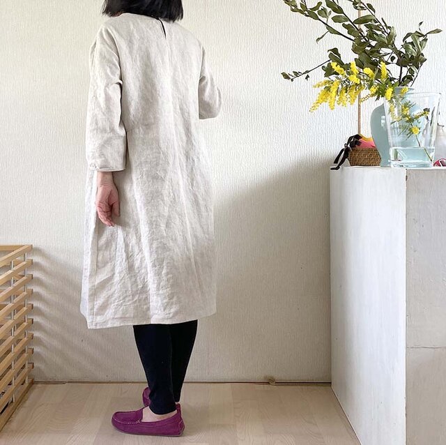 SALE リネン サイドギャザーワンピース Lサイズ | iichi 日々の