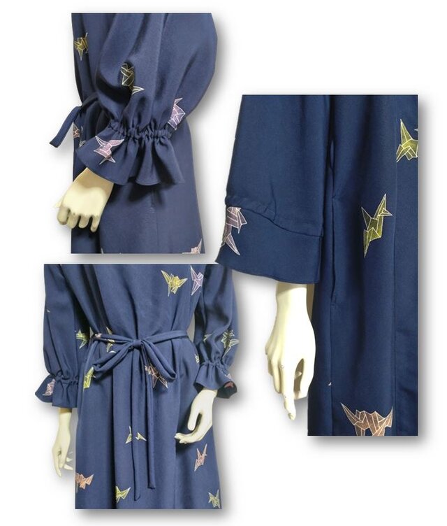 #リメイク#ハンドメイド#ワンピース#オーバーライン#ガーゼ#ドット#未使用#Ｆ 古布リメイクワンピース 古布リメイク - ワンピースの人気通販 | minne