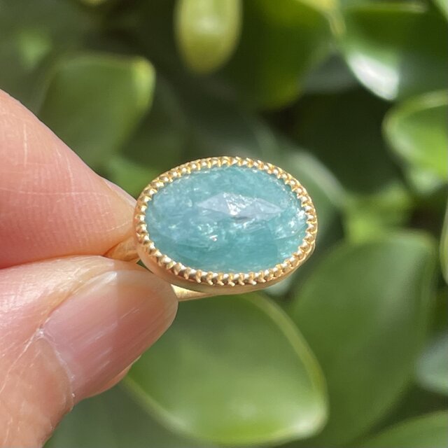 グランディディエライト　オーバルチェックカット　シルバーSV925製リング